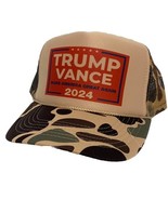 Trump Vance 2024 Hat Trucker Hat adjustable Tan Camo  Election Support Cap - $18.65
