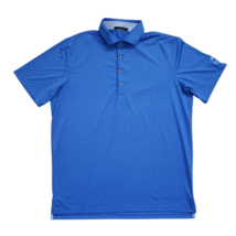 Greyson Icon Wolf Print Golf Polo Shirt Mens Large Blue - £21.37 GBP