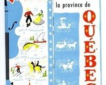 1963 La Province de Quebec Canada Map French &amp; English  - £8.56 GBP