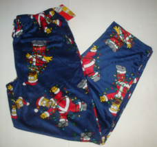The Simpsons Men&#39;s Christmas Minky Fleece Sleep Pajama Pants Homer Blue Multi L - £20.54 GBP