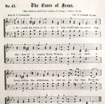 1883 Gospel Hymn Cross Of Jesus Sheet Music Victorian Religious Church A... - $19.99