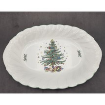 VTG Nikko Happy Holidays Oval Platter 14&quot; Christmas Tree FAST SHIPPING - £21.10 GBP