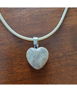 Agate Heart Necklace, natural stone jewelry, polished gemstone crystal p... - £12.05 GBP