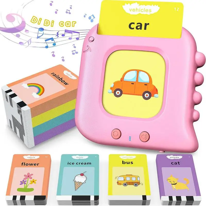Talking Flash Cards Montessori Sensory Reading Toy 112Pcs Double Sided Flash - £20.05 GBP