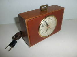 Vintage 7x5 Retro Sessions Wood Electric Decorative Mantle Alarm Clock W... - £39.40 GBP