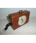 Vintage 7x5 Retro Sessions Wood Electric Decorative Mantle Alarm Clock W... - $49.45