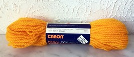 Vintage Caron Dacron Polyester Heavy Rug Yarn - 1 Skein Color Lt Orange ... - $6.60