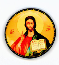 Russian Handpainted Brooches of Religous Saints_brooch_06, Jesus - $10.84