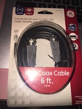 GE RG6 Coax Cable 6ft Black - $6.92