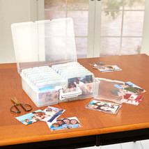 Photo Storage Box for 1600 Pictures Clear Organizer Acid-Free Cases Keeper Pics - £20.98 GBP