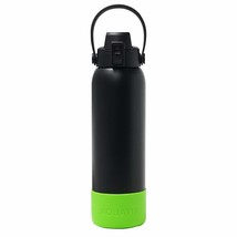 Aquatix Double Wall Insulated 32 Ounce Black Bottle with Silicon Shock S... - £29.17 GBP