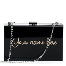 Name Clutches Customize Handbags Personalized Acrylic Bags Women Evening Bag Log - £39.40 GBP
