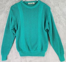 Cacharel Sweater Womens Medium Green Loose Knit Preppy Grandma Vintage Pullover - £27.04 GBP