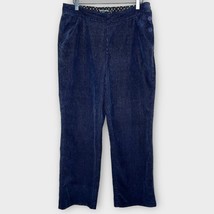 GUDRUN SJODEN navy blue wide leg corduroy pants size large - £52.75 GBP