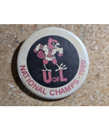 UNIVERSITY OF LOUISVILLE-Cardinals 1980 National Champs Button-VINTAGE-R... - $26.11