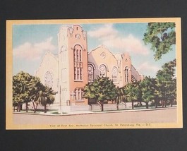 St Petersburg Methodist Episcopal Church FL Florida Linen Postcard Palms NOS D-3 - £3.13 GBP
