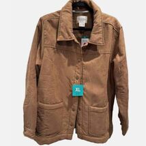 *Boston Traders Womens Tan Brown Faux Suede Sherpa Lined Jacket - LARGE - $24.75