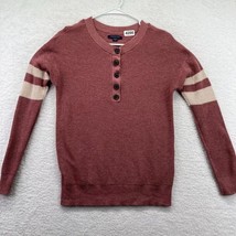 American Eagle Womens Henley Sweater Size XS Dusty Rose Pink White Stripes - £11.44 GBP