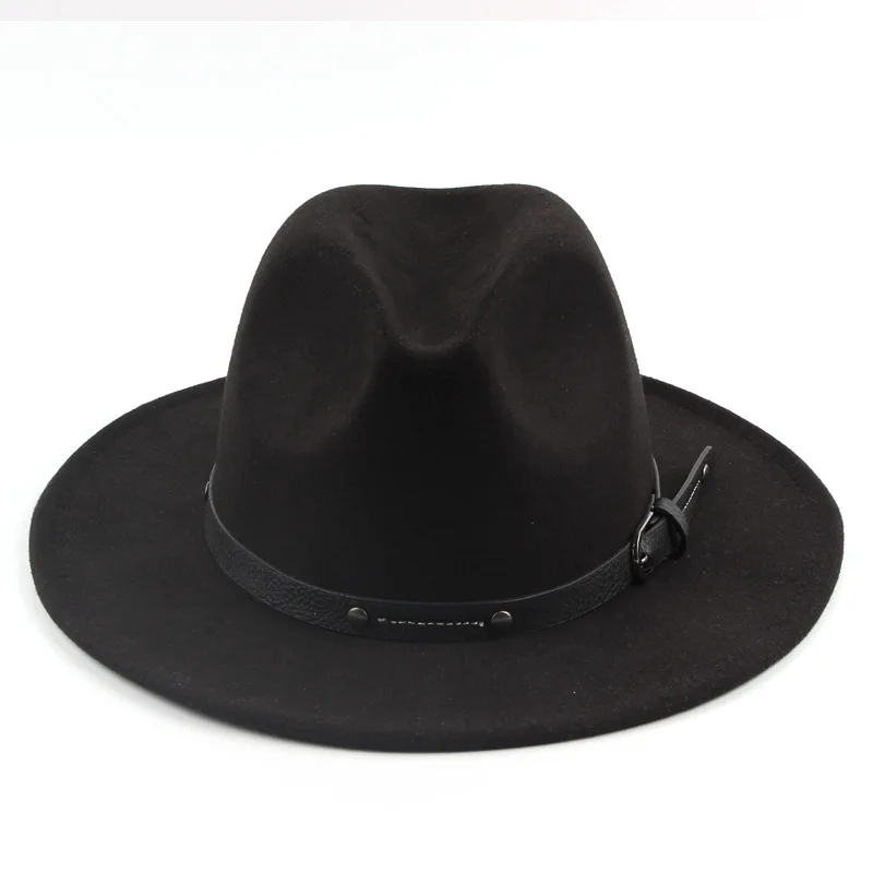 Free Shipping Flat Top Fedoras Hats For Women Clic Solid Color Imitation en Jazz - £193.06 GBP