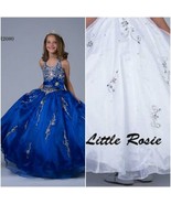 NEW Little Rosie Girls Long National Level Pageant Dress LR2080 White 8 ... - $575.43 CAD