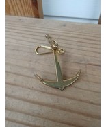 VINTAGE SOLID BRASS SHIPS ANCHOR KEY RING HAND-MADE USA - £97.31 GBP