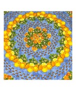 Vent du Sud France Oranges Yellow Roses Citrus Fruit Bright Tablecloth 6... - £58.57 GBP