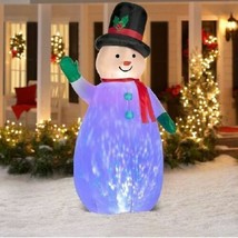 Holiday Airblown Kaleidoscope Snowman Christmas Outdoor Inflatable Led 7.5 Ft - £99.62 GBP