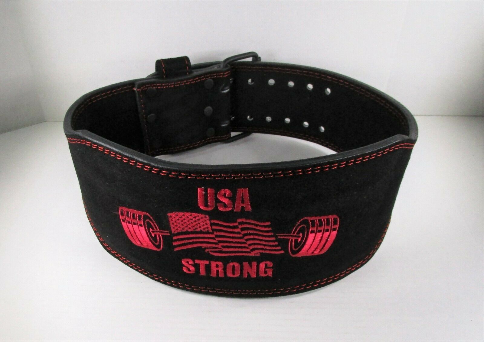 Powerlifting Fitness Weight Lifting Belt, 6" Suede Leather, 7mm Thick x 4" Taper - $57.42 - $61.38