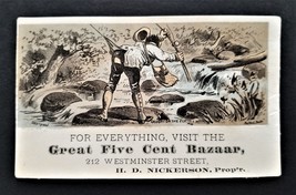 1880s Antique Great Five Cent Bazaar Providence Ri Black Fisher Bufford Boston - £36.98 GBP