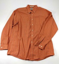 Mens LL Bean Button Down Shirt Sz Large Reg Wrinkle Resistant Cotton Ora... - £11.72 GBP