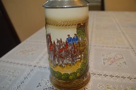 Vintage Colorful German Lidded Stein of Beer Wagon, Gott Erhalt, 9.5” tall - £23.52 GBP