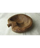 Vintage Rustic Hand Carved Apple Half Bowl - $28.15