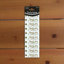 50 Bella Foil Tags White with Metallic Gold Thank You Party Favor Tag We... - $7.69