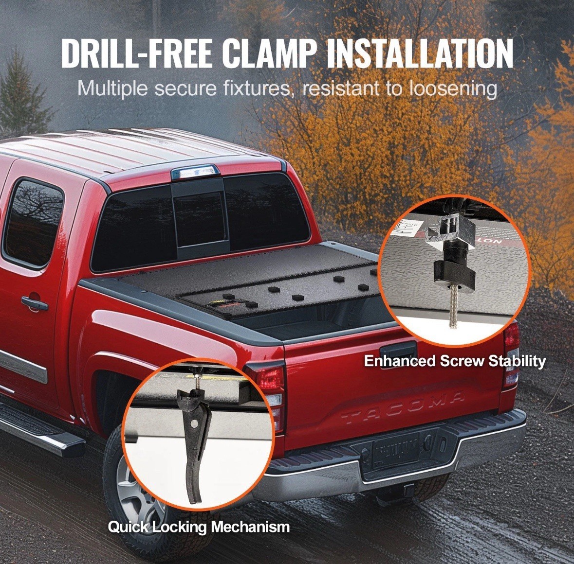VEVOR Hard Tri-Fold Tonneau Cover Fits 2016-2023 Toyota Tacoma 5 ft Bed NEW Item image 8