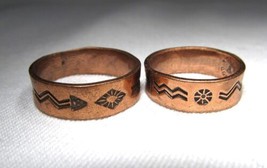 Lot of 2 Vintage Bell Trading Solid Copper Band Rings C3397 - £43.52 GBP