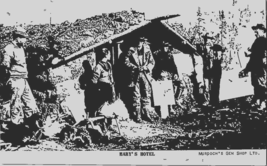 Postcard Canada Mary&#39;s Hotel Mud Hut Yukon Where Miners Women Sled Dogs BW Photo - £3.95 GBP