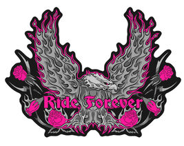 RIDE FOREVER EAGLE ROSES EMBRODIERED PATCH P5330 biker 3x5 bikers item n... - $8.12
