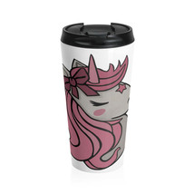 Pink Unicorn Head Stainless Steel Travel Mug - £28.76 GBP
