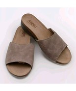 MUNRO Size 10 Beige Suede Laya Comfort Slides minimalist classic Neutral... - $44.87