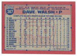 1991 Topps #367 Dave Walsh Los Angeles Dodgers - £0.91 GBP
