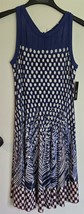 NWT Womens L Nic + Zoe Blue Multicolor Twirl Knit Sleeveless Dress - $721.34 MXN