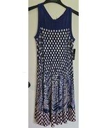 NWT Womens L Nic + Zoe Blue Multicolor Twirl Knit Sleeveless Dress - €33,14 EUR