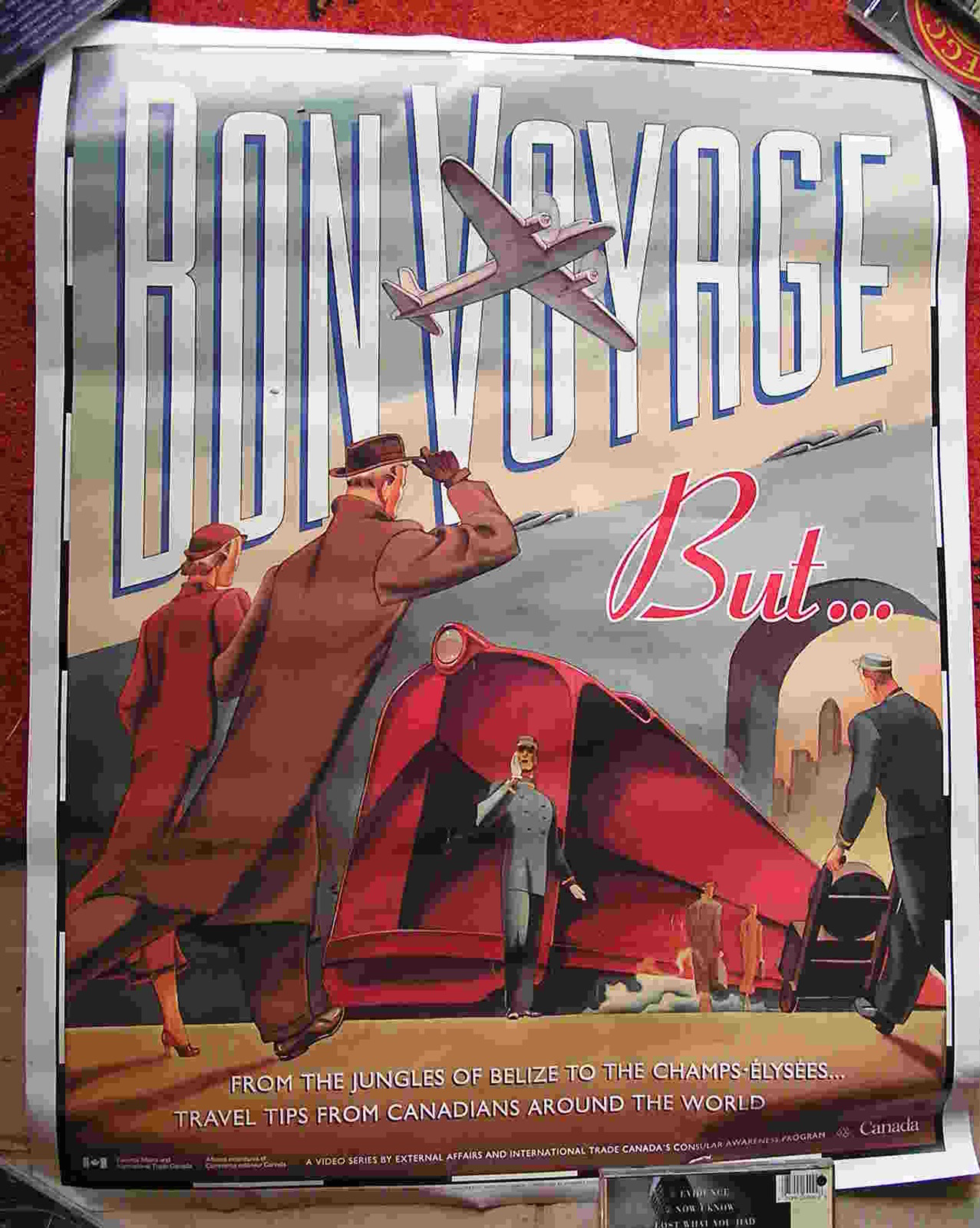 Bon Voyage Canadian Retro Poster Travel 28*22 Inch Government Of Canada Advisory - $39.50
