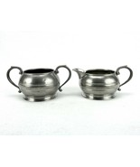 Crown &amp; Rose Cast Pewter Creamer &amp; Sugar Bowl, Made In London England, #... - $358.62 MXN