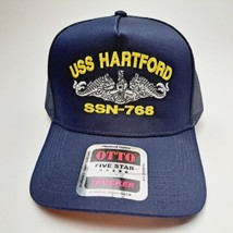 USS Hartford SSN-768  Mesh Snapback Cap Hat Navy Blue Boat Submarine Ship - £11.14 GBP