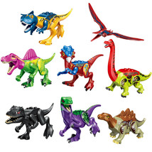 8PCS Colorful Dinosaur Doll Building Block Toy Birthday Gift - £14.93 GBP