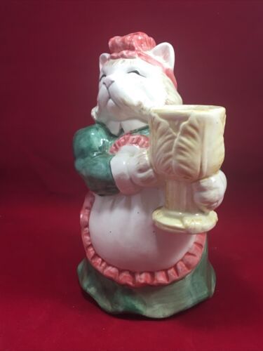 Fitz And Floyd Vintage Cat Maid Candleholder 1988 - $29.70