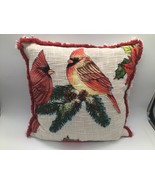 Cardinal Couple  Christmas Throw Pillow Cover Winter Holiday Home Decor ... - $24.74