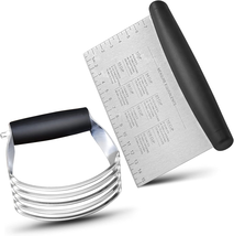 Stainless Steel Bench Scraper and Pastry Blender Cutter Set, Efficient M... - $14.77