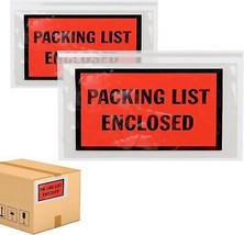 1000 Packing List Enclosed Envelopes 5 x 9.5 Full Face Packing Slip - £95.84 GBP